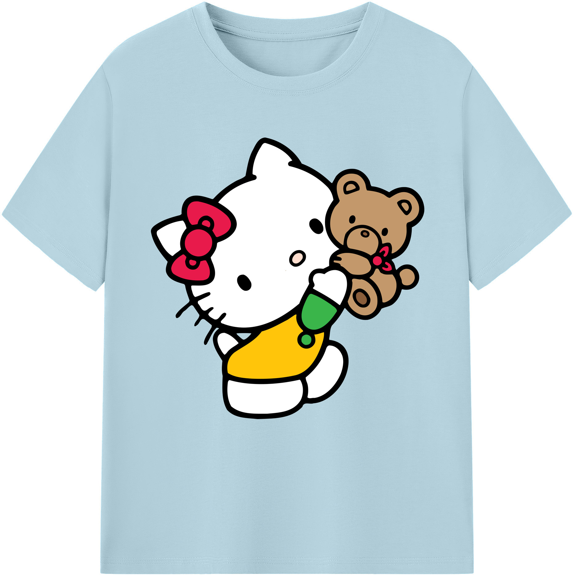（画像用） Hello Kitty ハローキティ 綿100％半袖Tシャツ（フロントプリント）